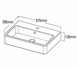 Roper Rhodes Hampton Rectangular White Countertop Basin - HAM560C -Duravit Sales Shop QS V25372 2 mn