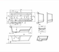 Cleargreen Ecosquare Left Handed White Shower Bath 1700 X 850mm -Duravit Sales Shop QS V26285 2 mn