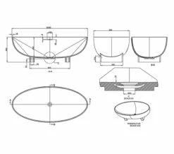 Clearwater Lacrima Natural Stone Freestanding Oval Bath 1690 X 800mm -Duravit Sales Shop QS V26339 2 mn