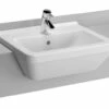 VitrA S50 Square 550mm 1 Tap Hole White Semi Recessed Basin