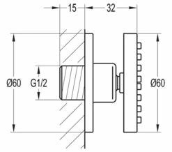 Flova Design Diamond Chrome Round Shower Body Jet -Duravit Sales Shop QS V27128 2 mn