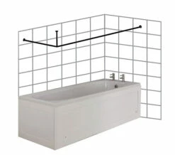 Croydex Premier Large L Shaped Chrome Shower Curtain Rod -Duravit Sales Shop QS V28275 1 mn