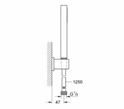 Grohe Euphoria Cube Wall Mounted Chrome Shower Handset And Holder - 27702000 -Duravit Sales Shop QS V28502 2 mn