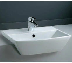 RAK Summit 1 Tap Hole Semi Recessed White Basin 500mm - SUM50SR1