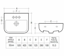 RAK Series 600 Semi Recessed White Basin -Duravit Sales Shop QS V30120 2 mn