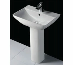 RAK Summit 1 Tap Hole White Basin With Full Pedestal 600mm