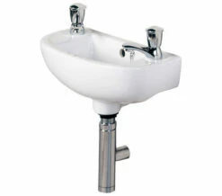 RAK Compact 1 Tap Hole White 450mm Slimline Basin -Duravit Sales Shop QS V36336 4 mn