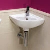 RAK Compact 1 Tap Hole 440mm Wall Hung Corner Basin White - COMCNRB1