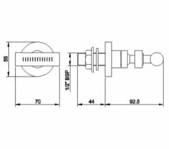 Hudson Reed Minimalist Swivel Body Jet Chrome -Duravit Sales Shop QS V38652 2 mn