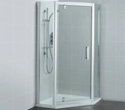 Ideal Standard Synergy Pivot Pentagon Enclosure With Silver Aluminium Frame