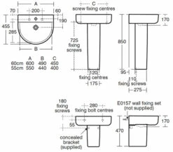 Ideal Standard Concept Arc 550mm White Single Tap Hole Basin -Duravit Sales Shop QS V41061 2 mn