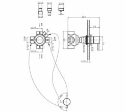 Crosswater Kai Lever 3 Way Deck Mounted Chrome Diverter Valve - KL0008DC -Duravit Sales Shop QS V41337 2 mn