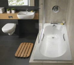 Twyford Celtic White Slip Resistant Steel Bath With Grips And Legs 1600 X 700mm -Duravit Sales Shop QS V43295 10 mn