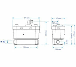 Saniflo Sanispeed Heavy Duty Commercial Pump - 6045 -Duravit Sales Shop QS V43825 2 mn