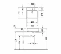 Duravit Vero White 1 Tap Hole Ground Countertop Basin -Duravit Sales Shop QS V45482 2 mn