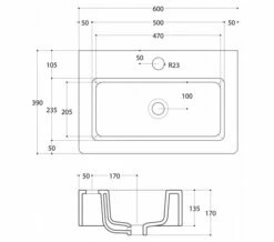 Crosswater Air 60 Wall Mounted White Single Tap Hole Modern Basin -Duravit Sales Shop QS V47208 2 mn