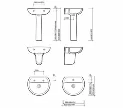 Twyford Alcona White Bathroom Sink 500mm - 1 Tap Hole -Duravit Sales Shop QS V49196 2 mn