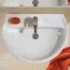 Twyford Alcona White Bathroom Sink 500mm - 1 Tap Hole