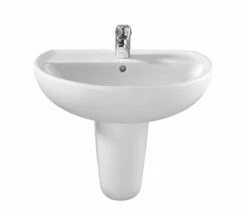 Twyford Alcona White Bathroom Sink 500mm - 1 Tap Hole -Duravit Sales Shop QS V49196 4 mn