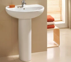 Twyford Alcona White Bathroom Sink 500mm - 1 Tap Hole -Duravit Sales Shop QS V49196 7 mn