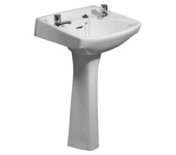 Twyford Classic White Washbasin 560 X 415mm - 2 Tap Hole - CC4212WH -Duravit Sales Shop QS V49209 5 mn