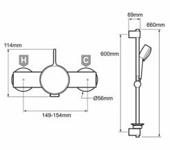 Mira Select Exposed Valve Thermostatic Mixer Shower Chrome -Duravit Sales Shop QS V52501 2 mn