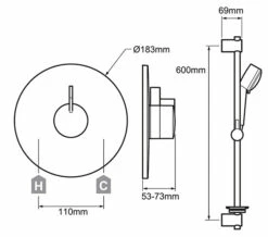 Mira Miniduo Chrome Thermostatic Shower Built In Valve - 1.1663.008 -Duravit Sales Shop QS V52532 2 mn