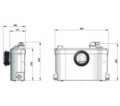 Saniflo Sanislim Small Bore Macerator Pump - 1054 -Duravit Sales Shop QS V54382 2 mn