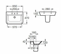 Roca The Gap Contemporary White Basin -Duravit Sales Shop QS V55549 2 mn