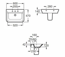 Roca The Gap Contemporary White Basin -Duravit Sales Shop QS V55550 2 mn