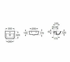 Roca The Gap Wall-Hung Cloakroom Basin White -Duravit Sales Shop QS V55555 2 mn