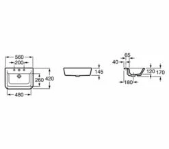 Roca The Gap White Semi-Recessed Basin 560mm Wide -Duravit Sales Shop QS V55557 2 mn 1