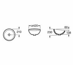 Roca Bol White On-Countertop Deep Basin 420mm Diameter - 327876000 -Duravit Sales Shop QS V55677 2 mn