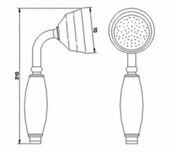 Nuie Large Traditional Chrome Shower Handset -Duravit Sales Shop QS V60298 2 mn