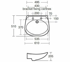 Armitage Shanks Salonex Hairdressers 610mm Large Washbasin - S230001 3 Armitage Shanks Salonex Hairdressers 610mm Large Washbasin - S230001 -Duravit Sales Shop QS V63042 2 mn