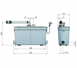Saniflo Saniaccess Pump - 1903 6 Saniflo Saniaccess Pump - 1903 -Duravit Sales Shop QS V72658 2 mn