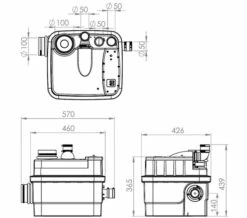 Saniflo Sanicubic 1 Heavy Duty Macerator Pump - 6101 -Duravit Sales Shop QS V72663 2 mn