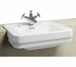 Burlington 580mm White Semi Recessed Basin 7 Burlington 580mm White Semi Recessed Basin -Duravit Sales Shop QS V74080 1 mn 2