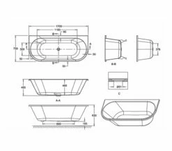 Burlington Avantgarde 1700 X 750mm White Back-To-Wall Bath 16 Burlington Avantgarde 1700 X 750mm White Back-To-Wall Bath -Duravit Sales Shop QS V77477 2 mn