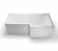 Britton Cleargreen Ecosquare 1700mm X 850mm Right Hand White Shower Bath